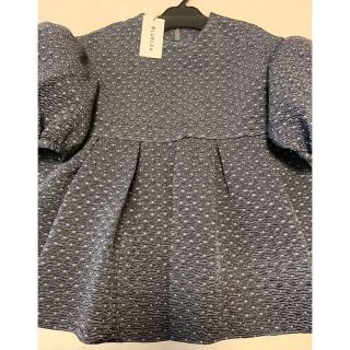 ◇新品 Bluelea ブルレア ドットジャガードブラウス Gray グレー