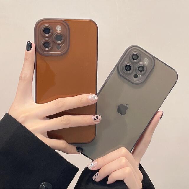 クリア　ブラウン　グリーン　シンプル　iPhoneXケースiPhoneXsケース スマホ/家電/カメラのスマホアクセサリー(iPhoneケース)の商品写真