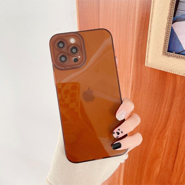 クリア　ブラウン　グリーン　シンプル　iPhoneXケースiPhoneXsケース スマホ/家電/カメラのスマホアクセサリー(iPhoneケース)の商品写真