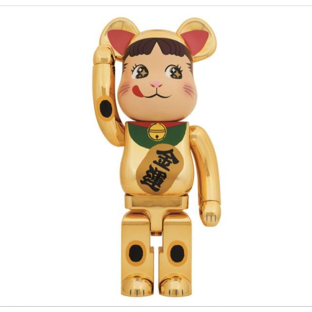 BE@RBRICK 招き猫 ペコちゃん 金運 金メッキ 1000％ ベアブリック