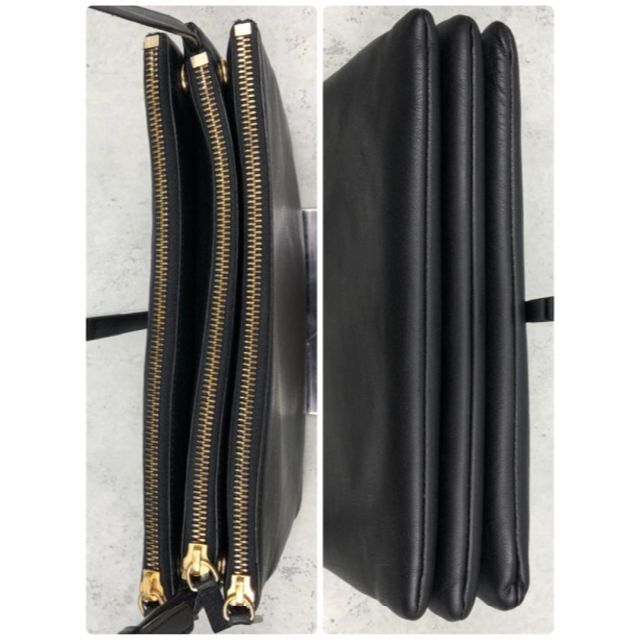 celine - 美品✨ セリーヌ トリオ ラージ 旧ロゴ ラムスキン ブラック