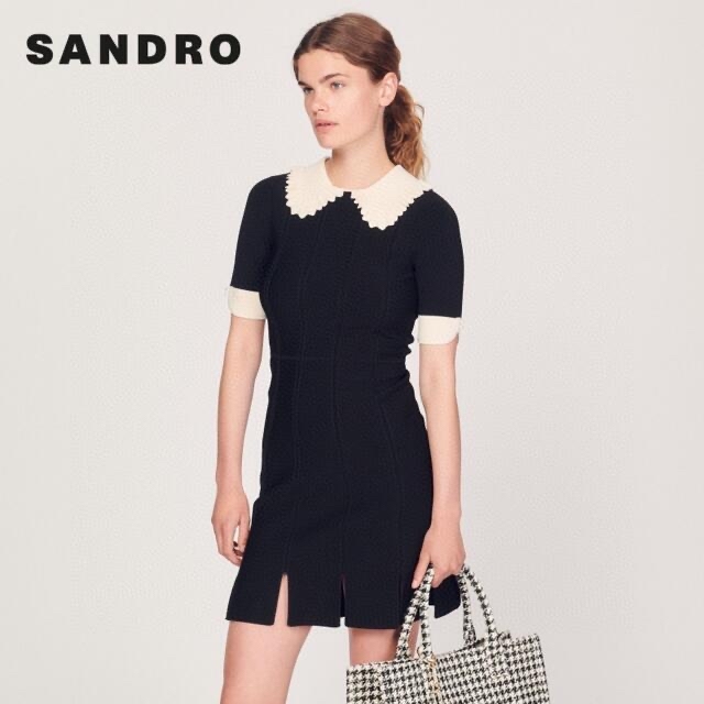 ❤️Sandro  2022新作　新品　黒ワンピース　綺麗　　上品