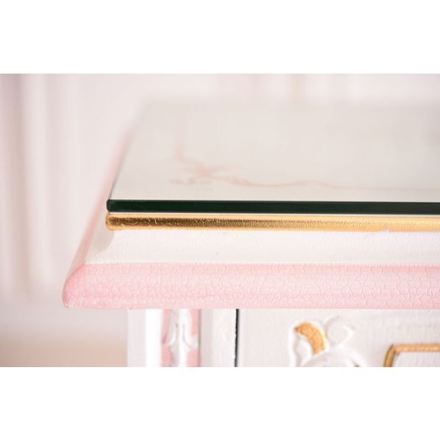 ロココ調 ガラス天板付き ミニチェスト/ナイトテーブルの通販 by Pinky｜ラクマ