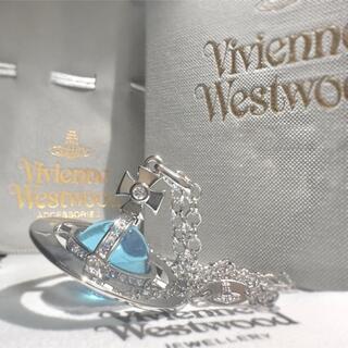 Vivienne Westwood - ヴィヴィアンウエストウッド ブルー スモールオーブ ネックレス 定番モデル