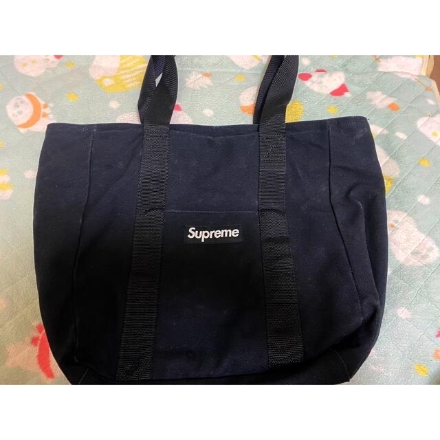 supreme canvas tote bagトートバック black 黒