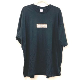 シュプリーム(Supreme)のシュプリーム Supreme チェック ボックスロゴ バーバリー アパレル トップス 半袖Ｔシャツ コットン ブラック 美品(Tシャツ/カットソー(半袖/袖なし))