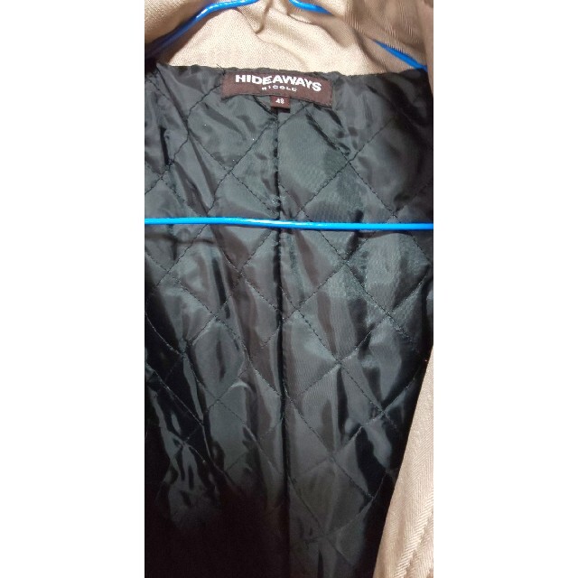 HIDEAWAY(ハイダウェイ)のハイダウェイニコルフード付きミリタリーブルゾンコートベージュ色 メンズのジャケット/アウター(ミリタリージャケット)の商品写真