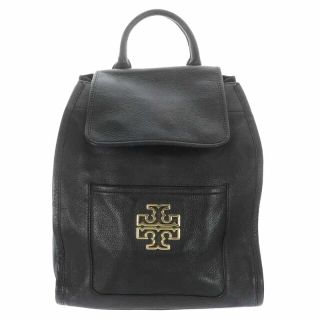 トリーバーチ(Tory Burch)のトリーバーチ リュックサック デイパック レザー ロゴ 黒 ブラック(リュック/バックパック)