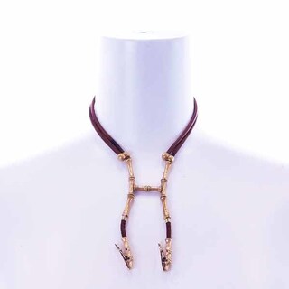 Hermes - エルメス BAMBOU halter necklace ペンダント 茶の通販 by ...