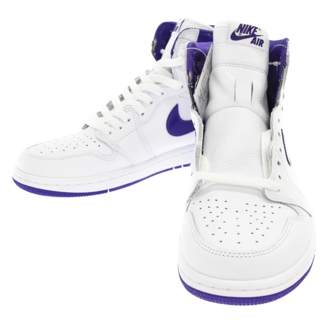 NIKE(ナイキ)のNIKE ナイキ WMNS AIR JORDAN 1 RETRO HIGH OG COURT PURPLE ウィメンズエアジョーダン1レトロハイコートパープルハイカットスニーカー CD0461 151 US9.5 ホワイト レディースの靴/シューズ(スニーカー)の商品写真