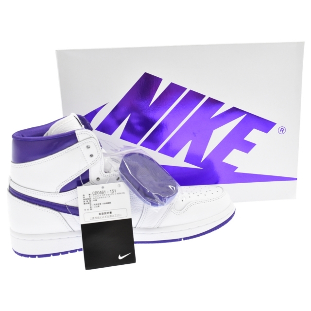 NIKE ナイキ WMNS AIR JORDAN 1 RETRO HIGH OG COURT PURPLE ウィメンズエアジョーダン1レトロハイコートパープルハイカットスニーカー CD0461 151 US9.5 ホワイト 5