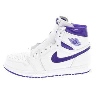 ナイキ(NIKE)のNIKE ナイキ WMNS AIR JORDAN 1 RETRO HIGH OG COURT PURPLE ウィメンズエアジョーダン1レトロハイコートパープルハイカットスニーカー CD0461 151 US9.5 ホワイト(スニーカー)