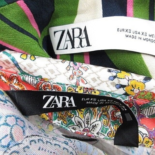 ZARA(ザラ)のザラ ワンピース ベスト 2枚セット 長袖 ロング丈 オレンジ 緑 XS レディースのワンピース(ロングワンピース/マキシワンピース)の商品写真