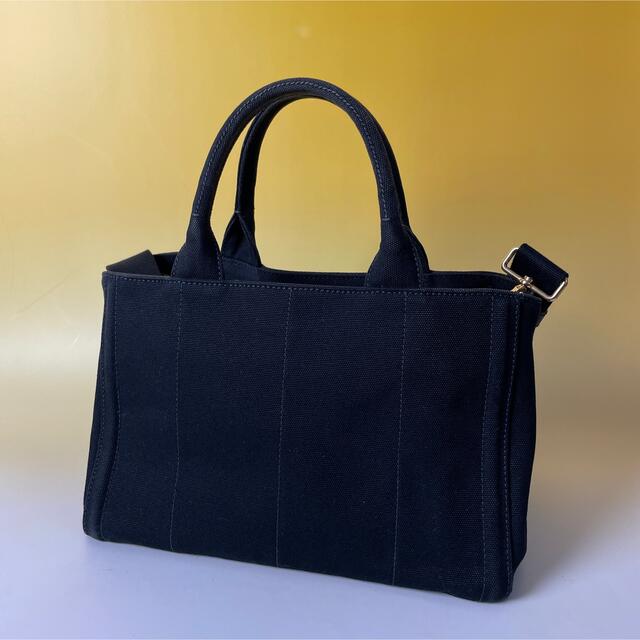 PRADA - prada 黒 2way ビジュー カナパ S ブラック ハンドバッグ