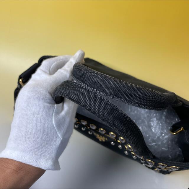 PRADA(プラダ)のprada 黒 2way ビジュー カナパ S ブラック ハンドバッグ プラダ レディースのバッグ(ショルダーバッグ)の商品写真