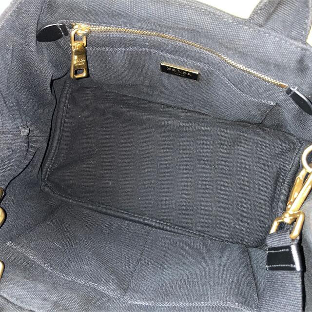 PRADA(プラダ)のprada 黒 2way ビジュー カナパ S ブラック ハンドバッグ プラダ レディースのバッグ(ショルダーバッグ)の商品写真