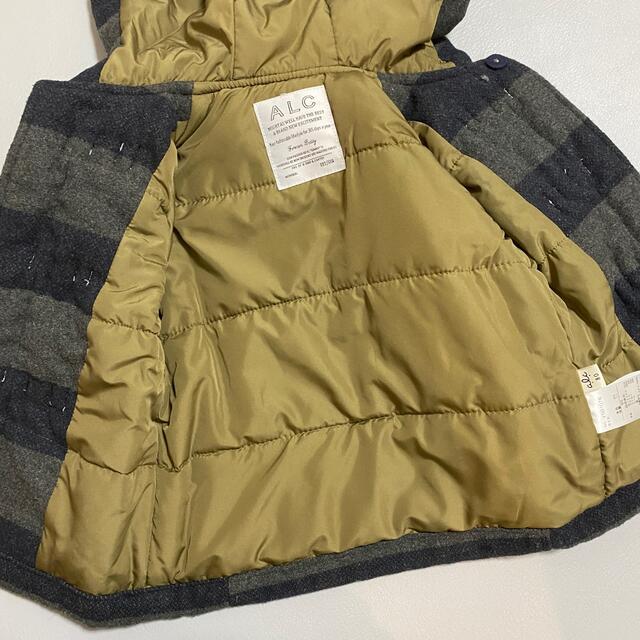 F.O.KIDS(エフオーキッズ)の値下げ★apres les cours ボーダー ダッフルコート グレー 80 キッズ/ベビー/マタニティのベビー服(~85cm)(ジャケット/コート)の商品写真