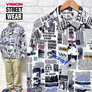 ヴィジョン ストリート ウェア(VISION STREET WEAR)のVISION STREETWEAR レターリング 総柄 コーチジャケット(ナイロンジャケット)