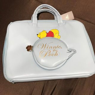 ディズニー(Disney)の新品　プーさん ノートパソコンケース タブレットケース　ディズニー　水色 (モバイルケース/カバー)