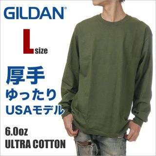 ギルタン(GILDAN)の【新品】ギルダン 長袖 Tシャツ L カーキ 無地 ロンT メンズ(Tシャツ/カットソー(七分/長袖))