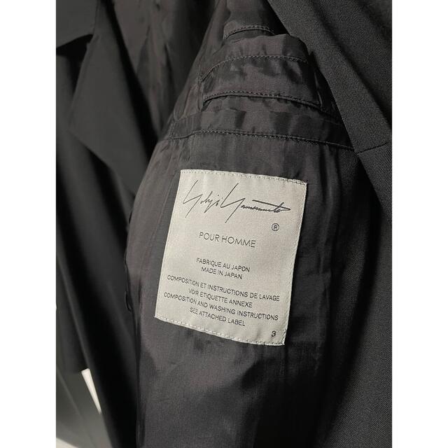 Yohji Yamamoto(ヨウジヤマモト)の【レア・美品】ヨウジヤマモトプールオム 21AW ウールギャバライトマントコート メンズのジャケット/アウター(トレンチコート)の商品写真