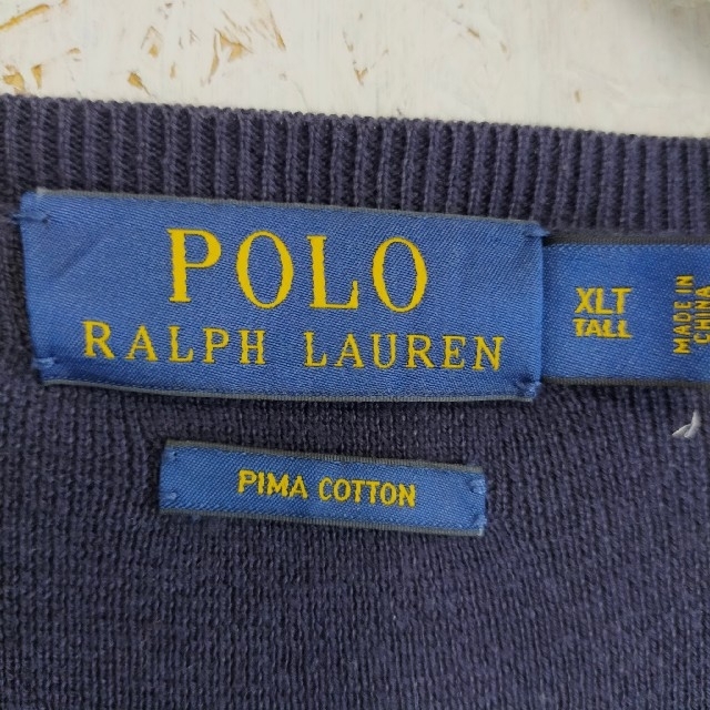 Ralph Lauren(ラルフローレン)のポロラルフローレン　セーター　コットン　ネイビー　トール　XL メンズのトップス(ニット/セーター)の商品写真