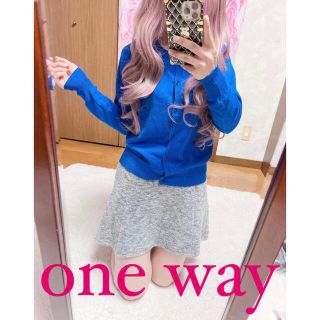 ワンウェイ(one*way)の5004.one way 薄手ニット カーディガン ブルー(カーディガン)