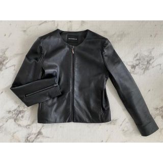 エムプルミエ(M-premier)のお買い得‼︎ BLENHEIM ブレンヘイム ノーカラー ラムレザージャケット(レザージャケット)