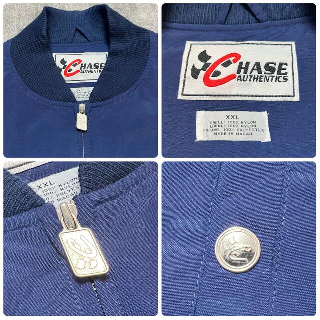 【のちこ〜様専用】CHASE☆刺繍ビッグロゴ中綿MA-1レーシングジャケット メンズのジャケット/アウター(ブルゾン)の商品写真
