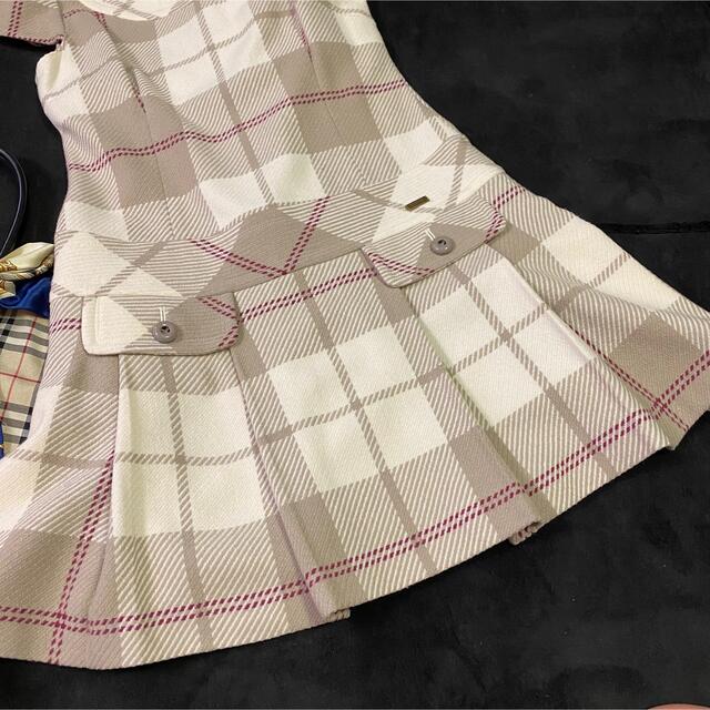しっかり BURBERRY BLUE LABEL - 美品肉厚ウールツイードプリーツ