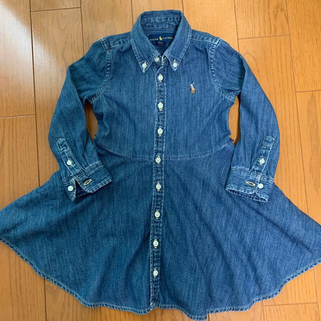 Ralph Lauren(ラルフローレン)のラルフローレン  デニムワンピース　3T キッズ/ベビー/マタニティのキッズ服女の子用(90cm~)(ワンピース)の商品写真