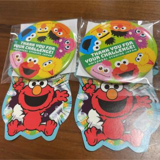 セサミストリート(SESAME STREET)のセサミストリート缶バッチ2個＋おまけシール(キャラクターグッズ)