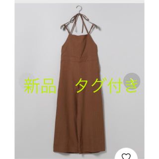 ジーナシス(JEANASIS)のジーナシス　バッククロスキャミサロペ　ブラウン　新品(サロペット/オーバーオール)