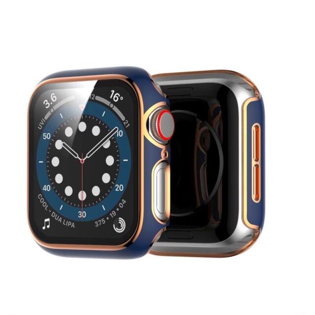 人気新品入荷 AppleWatch カバー ブルー 40mm ゴールドフレーム