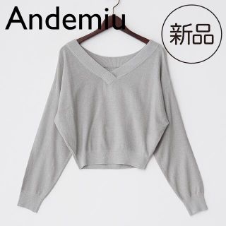 アンデミュウ(Andemiu)の【再値下】★新品★Andemiu｜ドルマンカベニット グレー 春秋(ニット/セーター)