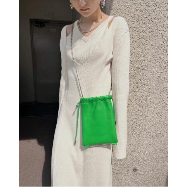 Ameri VINTAGE(アメリヴィンテージ)の新品 ♡AMERICAN SLEEVE LAYERED KNIT DRESS レディースのワンピース(ロングワンピース/マキシワンピース)の商品写真