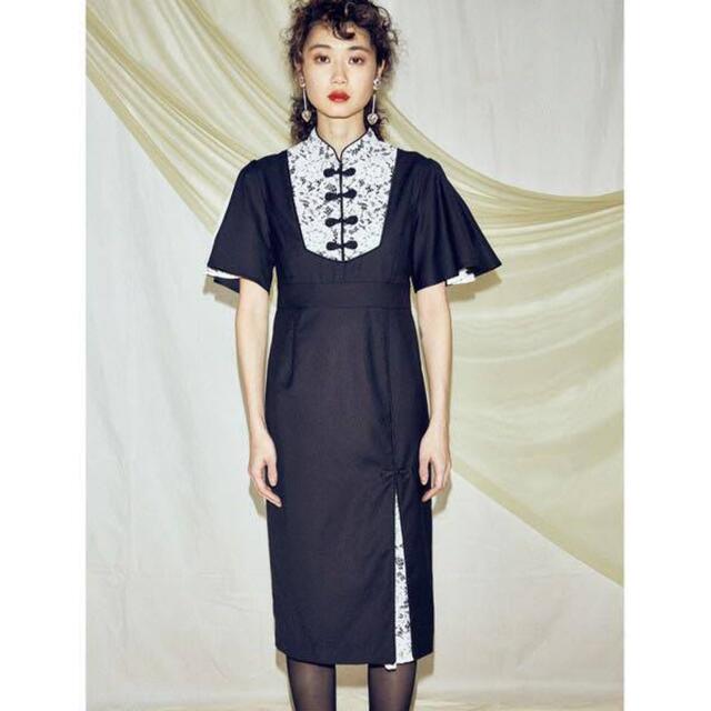 shenfa dress ／グレー　S／　チャイナドレス