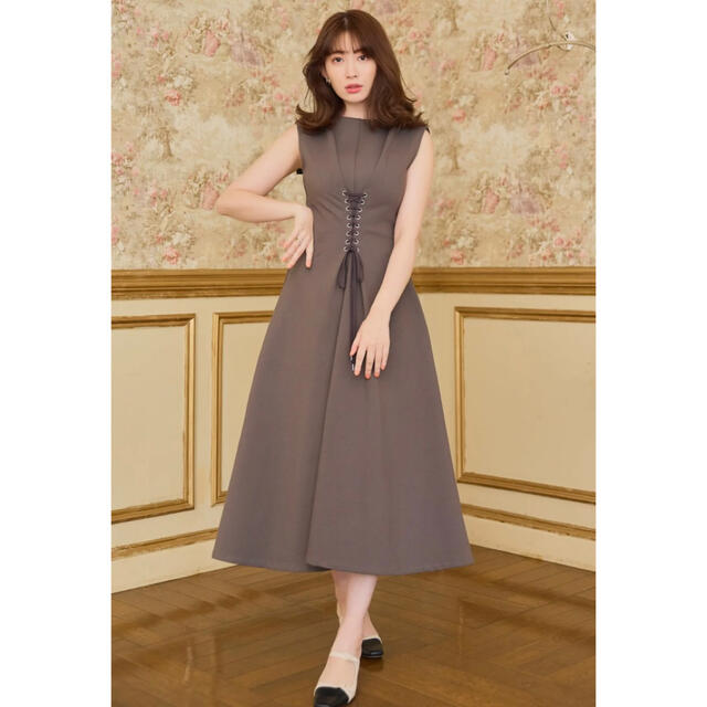 レディースherlipto Front Lace-Up Midi Dress