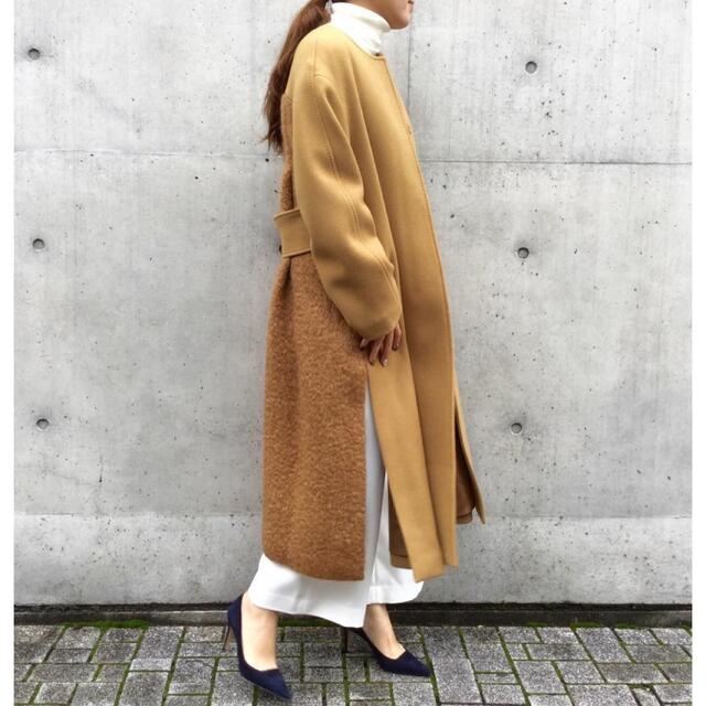 美品】ADORE 素材切り替え ロングコート - ロングコート