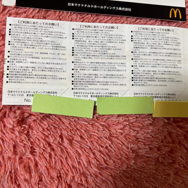 マクドナルド 株主優待券 1冊6シート分×2＝2冊12シート | www