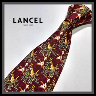 ランセル(LANCEL)の160【LANCEL】ランセル ネクタイ  赤×鳥×犬(ネクタイ)