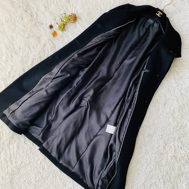 極美品 インディヴィ カシミヤ混 スタンドカラー リボンベルト 極美品 インディヴィ カシミヤ混 スタンドカラー リボンベルト
