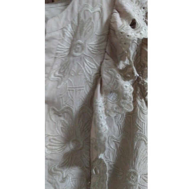 グレースコンチネンタル刺繍カットワークブラウス36キャメル レディースのトップス(シャツ/ブラウス(半袖/袖なし))の商品写真