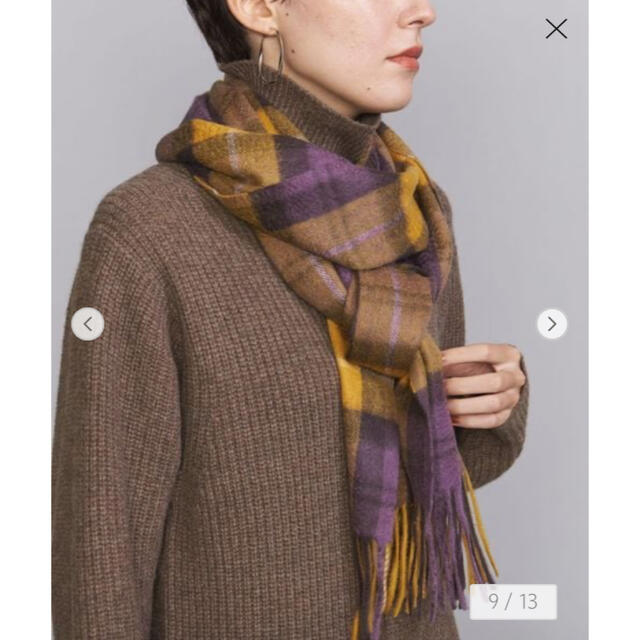 〈Eds Cashmere〉カシミヤ　チェック　マフラー レディースのファッション小物(マフラー/ショール)の商品写真