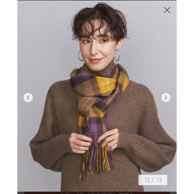 〈Eds Cashmere〉カシミヤ　チェック　マフラー レディースのファッション小物(マフラー/ショール)の商品写真