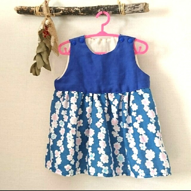 【handmade】ワンピース キッズ/ベビー/マタニティのキッズ服女の子用(90cm~)(ワンピース)の商品写真