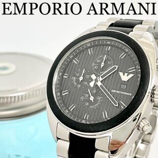Emporio Armani - 261 エンポリオアルマーニ時計　メンズ腕時計　デイト　クロノグラフ　箱付　防水