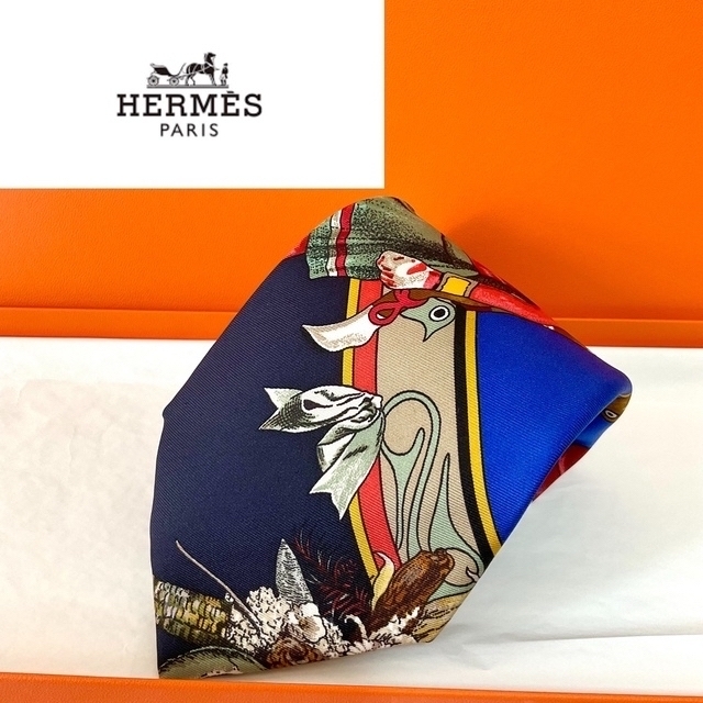 美品 ⭐︎HERMES⭐︎ エルメス ネクタイ ガレ柄 スカーフ 高級感 希少