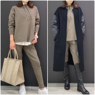 theory luxe 22SS コットンカシミヤ ニットセットアップ カーキ