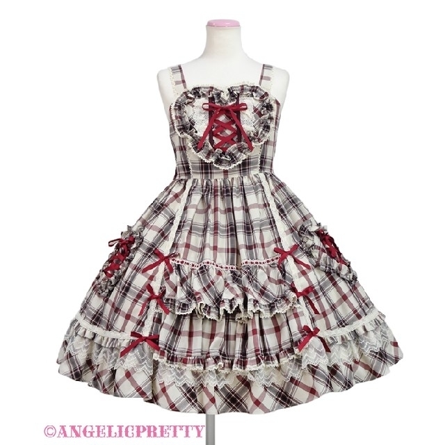 近日削除 Angelic Pretty ラッピングハート ジャンパースカート